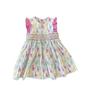 Petit Bebe Smocked Giraffe Dress 12m